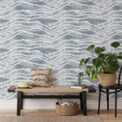 Vista Wallpaper • Shibori • Washed Denim Reversed • Insitu
