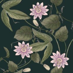 Passiflora Wallpaper • Dark Green • Swatch