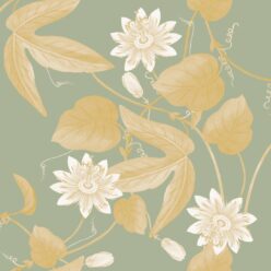 Passiflora Wallpaper • Olive • Swatch