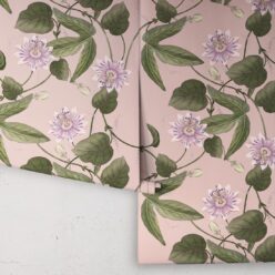 Passiflora Wallpaper • Warm Pink • Rolls