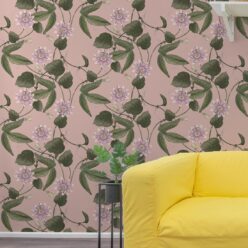 Passiflora Wallpaper • Warm Pink • Insitu