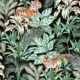 Jungle Tiger Wallpaper • Tropical Wallpaper • Jacqueline Colley • Mint • Swatch