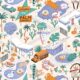 Pool Party Wallpaper - Jacqueline Colley - Natural - Swatch