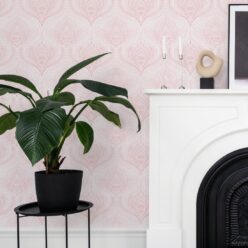 Baroque Fusion Wallpaper • Ornate Luxurious • Pink Reverse • Insitu
