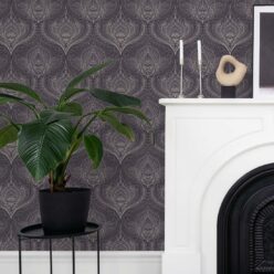 Baroque Fusion Wallpaper • Ornate Luxurious • Slate • Insitu