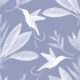 Hummingbirds & Heliconias Wallpaper - Allira Tee - Carta da parati con uccelli - Blu - Campionario