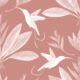 Hummingbirds & Heliconias Wallpaper - Allira Tee - Carta da parati con uccelli - Rust - Campionario