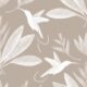 Hummingbirds & Heliconias Wallpaper - Allira Tee - Carta da parati con uccelli - Sand - Campionario