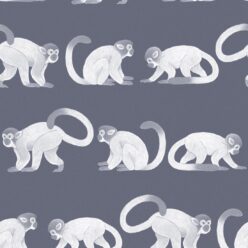 Squirrel Monkeys Wallpaper • Blue • Swatch