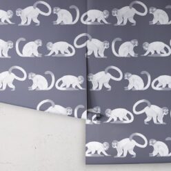 Squirrel Monkeys Wallpaper • Blue • Rolls