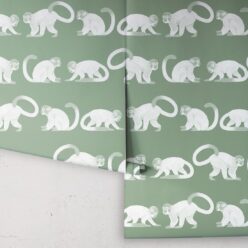 Squirrel Monkeys Wallpaper • Green • Rolls