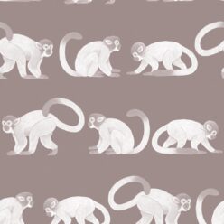 Squirrel Monkeys Wallpaper • Rust • Swatch