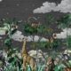 Grabado Safari Mural - Papel pintado Animal - Noche - Swatch