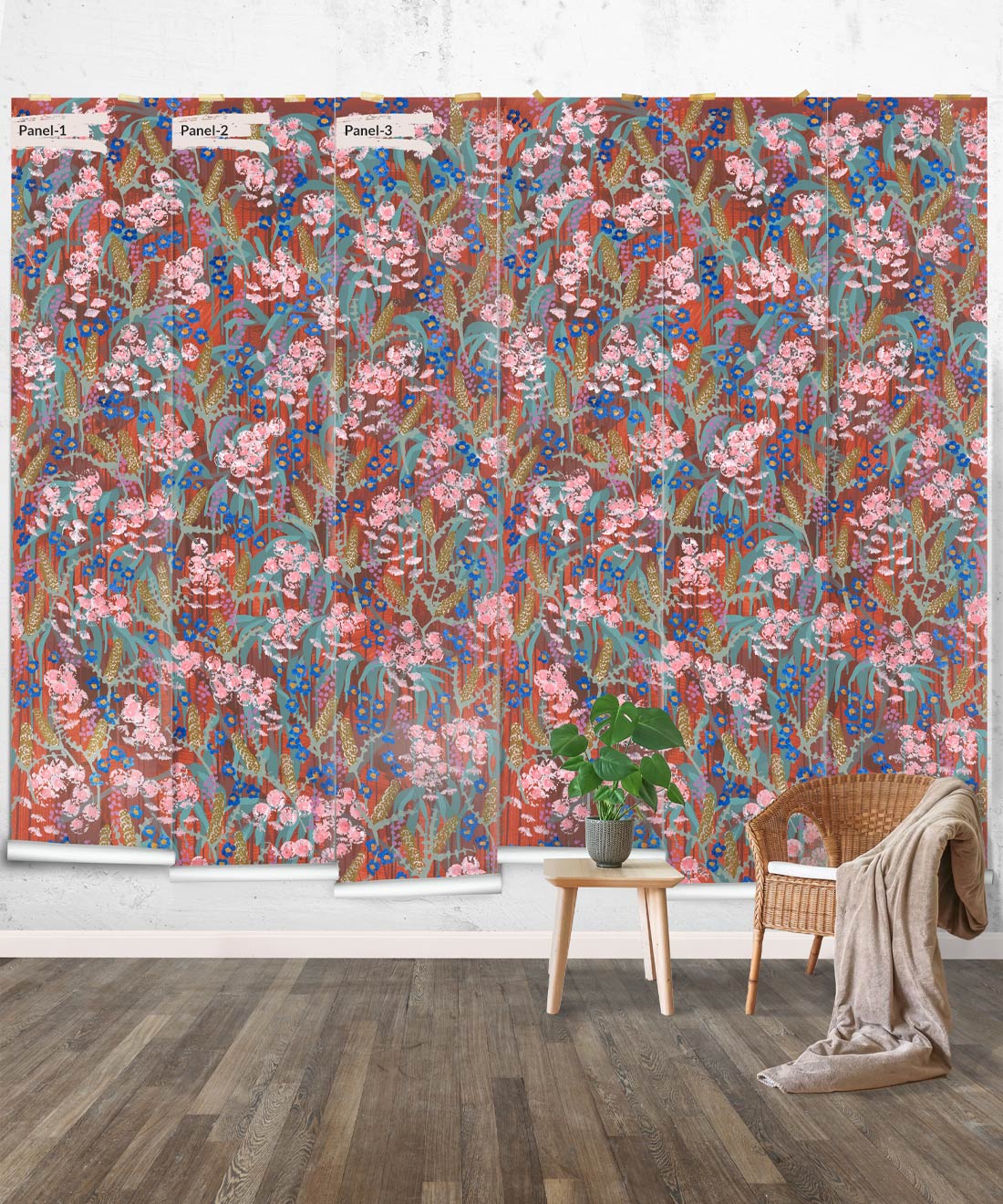 Feels Like Home Wallpaper • Tiff Manuell • Colorful Floral Wallpaper • Panels