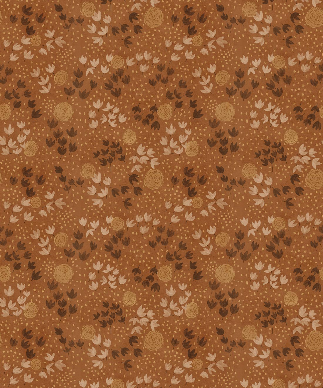 Dainty Wallpaper • Floral Wallpaper • Brown • Swatch