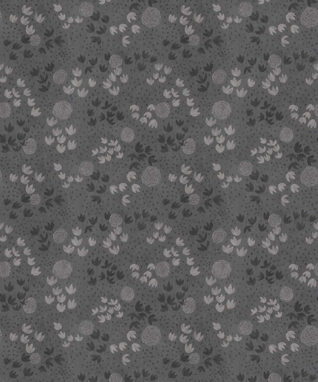 Dainty Wallpaper • Floral Wallpaper • Gray • Swatch
