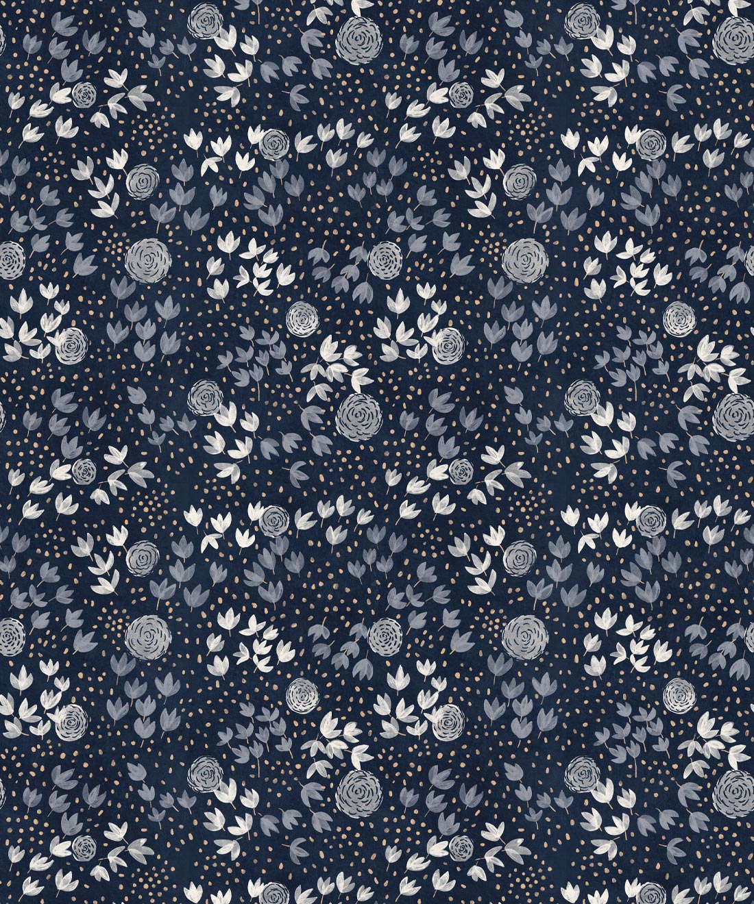 Dainty Wallpaper • Floral Wallpaper • Navy • Swatch