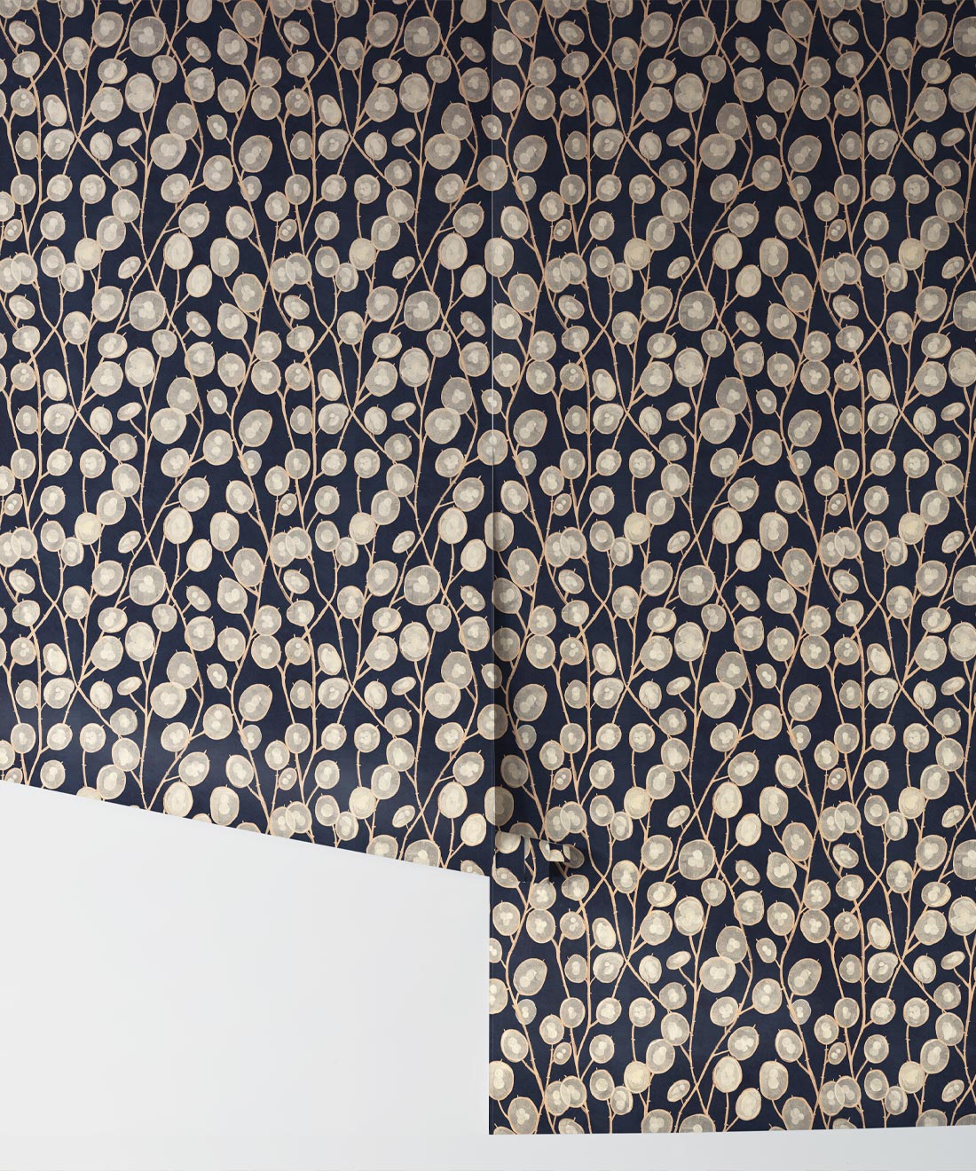 Lunaria Wallpaper • Floral Wallpaper • Blue • Rolls