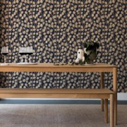 Lunaria Wallpaper • Floral Wallpaper • Blue • Insitu