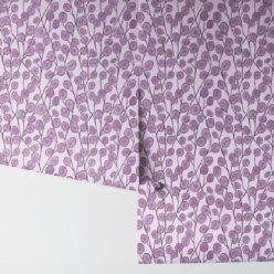 Lunaria Wallpaper • Floral Wallpaper • Violet • Rolls