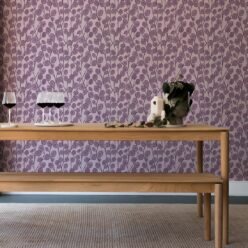 Lunaria Wallpaper • Floral Wallpaper • Violet • Insitu