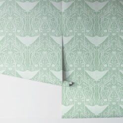 Manta Ray Wallpaper • Floral Wallpaper • Sea Green • Rolls