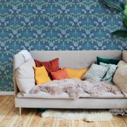 Starseed Wallpaper • Floral Wallpaper • Aqua • Insitu