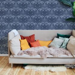 Starseed Wallpaper • Floral Wallpaper • Grey • Insitu
