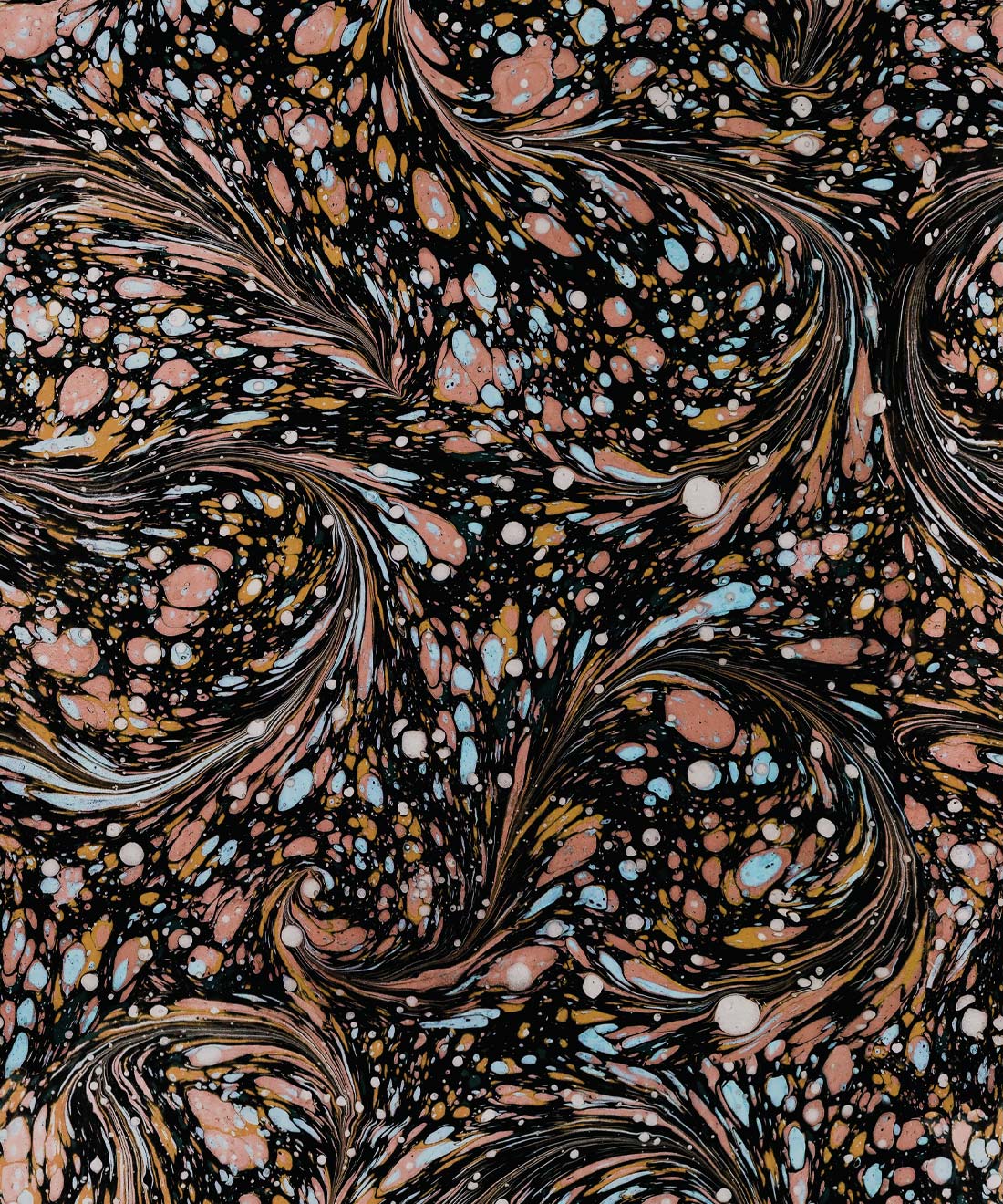 Marble Swirls Wallpaper • Flowing Stone • Orange • Swatch