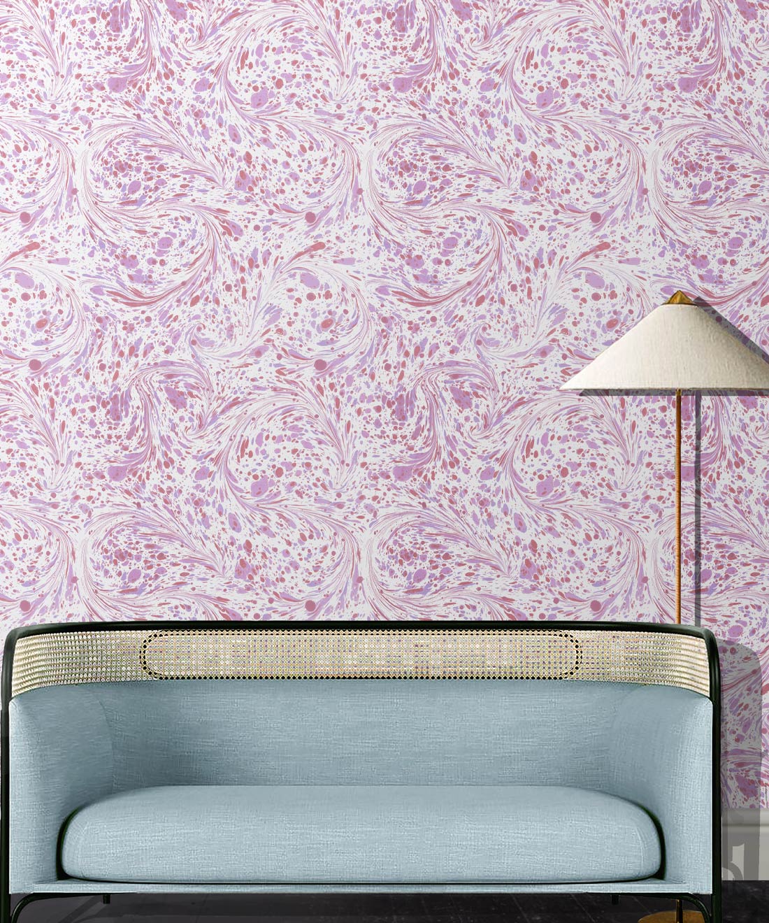 Marble Swirls Wallpaper • Marble Wallpaper • Pink • Insitu