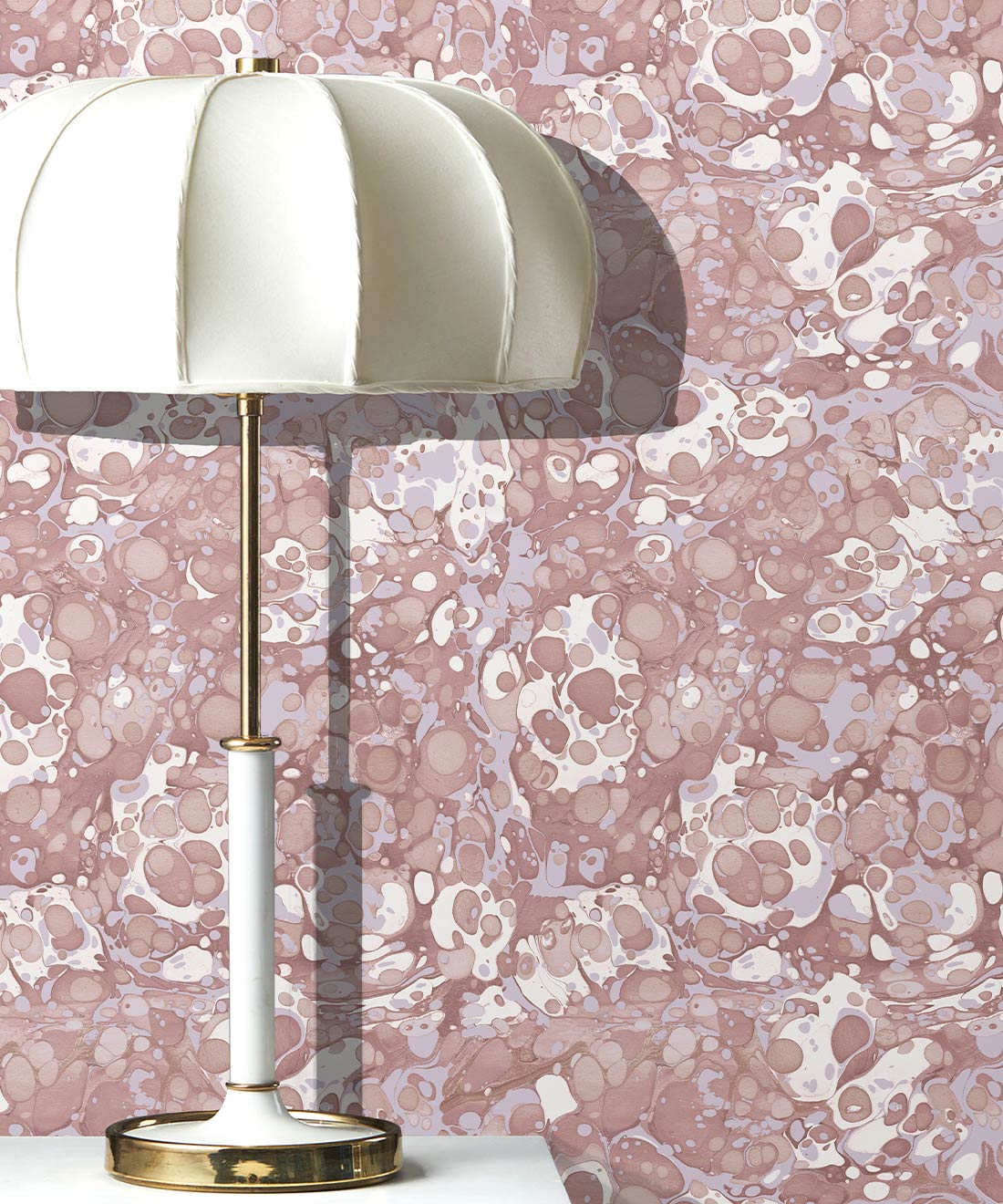 Pebbles Wallpaper • Marble Wallpaper • Charcoal • Lamp
