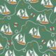 Hey Sailor Wallpaper • Kip&Co • Sailboats and Buoys • Nautical Wallpaper • Green • Swatch