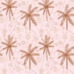 People On Country Wallpaper • Trees • Pink • Swatch