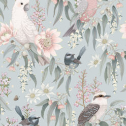 Bush Melody Wallpaper • Children's Wallpaper • Soft Blue • Swatch