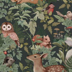 In The Woods Wallpaper • Children's Wallpaper • Forest • Swatch