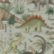 Prehistorica Wallpaper - Carta da parati con dinosauri - Dew - Swatch