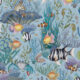 Treasure Reef Wallpaper - Papel Pintado Infantil - Island Blue - Swatch