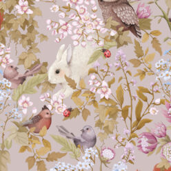Woodlands Wallpaper • Children's Wallpaper • Petal grey • Swatch