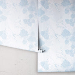 Desert Rose Wallpaper • Floral Wallpaper • Bell Blue • Roll