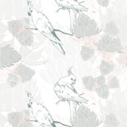 Desert Rose Wallpaper • Floral Wallpaper • Olive Grove • Swatch