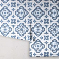 Rice Flower Wallpaper • Floral Wallpaper • Bell Blue • Roll