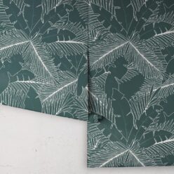 Art Deco Palm Wallpaper • Tropical Wallpaper • Forest Green• Roll
