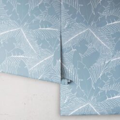 Art Deco Palm Wallpaper • Tropical Wallpaper • Powder Blue • Roll