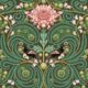 Huai & Chrysanthemen Tapete - Khaki Green  - Swatch