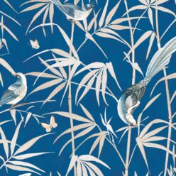 Bamboo Wallpaper • Cobalt • Swatch