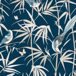 Bamboo Wallpaper • Navy • Swatch
