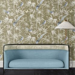 Bamboo Wallpaper • Olive • Insitu