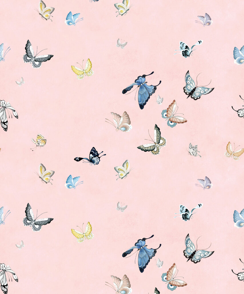 Butterflies Wallpaper • Pink • Swatch