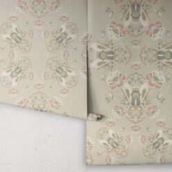 Bees Lace Wallpaper • Beige • Rolls