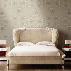 Bees Lace Wallpaper • Beige • Insitu